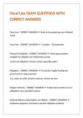 Fiscal Law EXAM QUESTIONS WITH CORRECT ANSWERS&period;