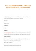 WCU PATHOPHYSIOLOGY MIDTERM&NewLine;EXAM QUESTIONS AND ANSWERS