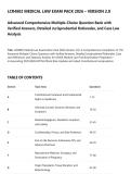 LCR4802 MEDICAL LAW EXAM PACK 2026 &ndash; VERSION 2&period;0&NewLine;Advanced Comprehensive Multiple-Choice Question Bank with&NewLine;Verified Answers&comma; Detailed Jurisprudential Rationales&comma; and Case Law&NewLine;Analysis