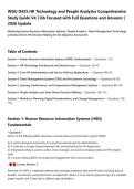 WGU D435 HR Technology and People Analytics Comprehensive&NewLine;Study Guide V4 &vert; OA Focused with Full Questions and Answers &vert;&NewLine;2026 Update