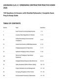 LOUISIANA &lpar;LA&rpar; 3&period;1 DREDGING CONTRACTOR PRACTICE EXAM&NewLine;2026&NewLine;150 Questions & Answers with Detailed Rationales &vert; Complete Exam&NewLine;Prep & Study Guide