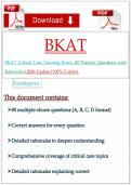BKAT Critical Care Nursing Exam&colon; 80 Practice Questions with Rationales&vert;2026 Update&vert;100&percnt; Correct&period;