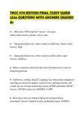 TNCC 9TH EDITION FINAL STUDY GUIDE&NewLine;2026 QUESTIONS WITH ANSWERS GRADED&NewLine;A&plus;