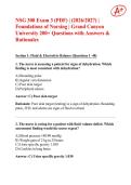 NSG 300 Exam 3 &lpar;PDF&rpar; &vert; &lpar;2026&sol;2027&rpar; &vert;  Foundations of Nursing &vert; Grand Canyon  University 200&plus; Questions with Answers &  Rationales