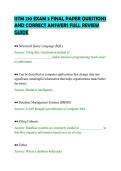 ISTM 210 EXAM 3 FINAL PAPER QUESTIONS&NewLine;AND CORRECT ANSWERS FULL REVIEW&NewLine;GUIDE&NewLine;