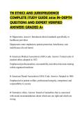 TN ETHICS AND JURISPRUDENCE&NewLine;COMPLETE STUDY GUIDE 2026 IN-DEPTH&NewLine;QUESTIONS AND EXPERT VERIFIED&NewLine;ANSWERS GRADED A&plus;