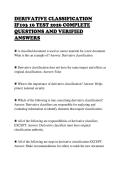 DERIVATIVE CLASSIFICATION&NewLine;IF103 16 TEST 2026 COMPLETE&NewLine;QUESTIONS AND VERIFIED&NewLine;ANSWERS