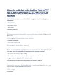 Maternity and Pediatric Nursing Final EXAM LATEST 720 QUESTIONS AND 100- Verified ANSWERS JUST RELEASED 