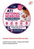 ATI Maternal Newborn Proctored Exam Study Guide 2026 &vert; Questions & Rationales&vert;Ace your exam on the first attempt&excl;&excl;