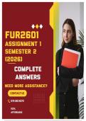 FUR2601 ASSIGNMENT 1 SEMESTER 2 2026 - COMPLETE ANSWERS