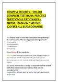 COMPTIA SECURITY&plus; SY0-701 COMPLETE TEST BANK&colon; PRACTICE QUESTIONS & RATIONALES &ndash; NEWEST 2026&sol;2027 EDITION &lpar;COVERS ALL EXAM DOMAINS&rpar;