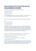 Maternity EXAM LATEST 120 QUESTIONS AND 100- Verified ANSWERS JUST RELEASED