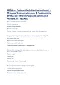 310T Heavy Equipment Technician Practice Exam -2 &ndash; Mechanical Systems&comma; Maintenance & Troubleshooting EXAM LATEST 140 QUESTIONS AND 100- Verified ANSWERS JUST RELEASED