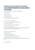 Advanced Trauma Life Support -ATLS Post EXAM LATEST 180 QUESTIONS AND 100- Verified ANSWERS JUST RELEASED