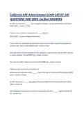 California ARF Administrator EXAM LATEST 140 QUESTIONS AND 100- Verified ANSWERS