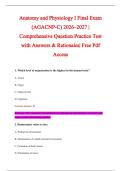 Anatomy and Physiology I Final Exam &NewLine;&lpar;AGACNP-C&rpar; 2026&ndash;2027 &vert; &NewLine;Comprehensive Question Practice Test &NewLine;with Answers & Rationales&vert; Free Pdf &NewLine;Access