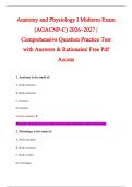 Anatomy and Physiology I Midterm Exam &NewLine;&lpar;AGACNP-C&rpar; 2026&ndash;2027 &vert; &NewLine;Comprehensive Question Practice Test &NewLine;with Answers & Rationales&vert; Free Pdf &NewLine;Access