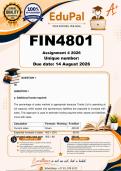 FIN4801 Assignment 4 &lpar;COMPLETE ANSWERS&rpar; 2026 - DUE 13 August 2026