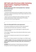 MKT 3401 Ledet Final Exam 2026&sol;2027 &vert; Marketing Segmentation&comma; Targeting & Positioning Study Guide
