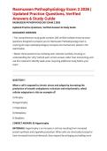 Rasmussen Pathophysiology Exam 2 2026 &vert; Updated Practice Questions&comma; Verified Answers & Study Guide