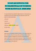NCLEX QUESTIONS FOR &NewLine;FUNDAMENTALS OF NURSING &NewLine;WITH RATIONALE  20262027 