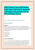 APEA Predictor Exam 2026 Mastery Guide&colon; High-Yield Practice Questions with Evidence-Based Rationales for NP Certification Success