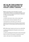 EMT JBL MID TERM EXAMINATION&NewLine;TEST PREP QUESTIONS WITH 100&NewLine;PERCENT CORRECT ANSWERS