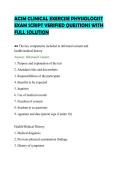 ACSM CLINICAL EXERCISE PHYSIOLOGIST EXAM SCRIPT VERIFIED QUESTIONS WITH FULL SOLUTION&period;pdf&NewLine;&NewLine;