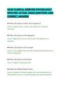ACSM CLINICAL EXERCISE PHYSIOLOGIST UPDATED ACTUAL EXAM QUESTIONS AND CORRECT ANSWERS&period;pdf&NewLine;&NewLine;