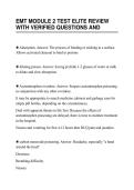 EMT MODULE 2 TEST ELITE REVIEW&NewLine;WITH VERIFIED QUESTIONS AND