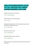 ADULT ECHOCARDIOGRAPHY ACTUAL TEST FULL QUESTIONS AND CORRECT ANSWERS EXAMPREP STUDY SHEET&period;pdf&NewLine;&NewLine;