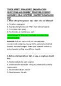 Track Safety Awareness Examination Questions and Correct Answers