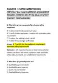 Qualified Elevator Inspector Exam Questions and Correct Answers