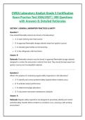 CWEA Laboratory Analyst Grade 3 Certification Exam Practice Test 2026&sol;2027 &vert; 300 Questions with Answers & Detailed Rationales