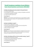 Payroll Compliance Legislation Course Midterm Exam Actual Questions and Answers 2026&sol;2027