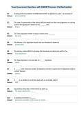 Texas Government Questions with CORRECT Answers &lpar;Verified Update&rpar;