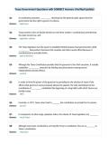 Texas Government Questions with CORRECT Answers &lpar;Verified Update&rpar;