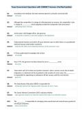 Texas Government Questions with CORRECT Answers &lpar;Verified Update&rpar;