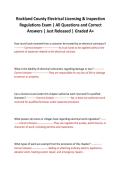 Rockland County Electrical Licensing & Inspection Regulations Exam &vert; All Questions and Correct Answers &vert; Just Released &vert; Graded A&plus;