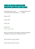 ATMO 201 ACTUAL EXAM SOLVED QUESTIONS COMPLETE STUDY GUIDE&period;p