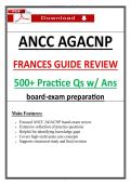 ANCC AGACNP Frances Guide Review &ndash; 500&plus; Practice Questions and Answers for 2026 Acute Care NP Board Exam Preparation Study PDF
