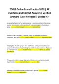 TCOLE Online Exam Practice 2026 &vert; All Questions and Correct Answers &vert; Verified Answers &vert; Just Released &vert; Graded A&plus;