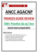 ANCC AGACNP Frances Guide Review &ndash; 500&plus; Practice Questions & Answers for &lpar;2026&rpar; Adult-Gerontology Acute Care NP Board Exam Prep PDF