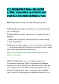C715 ORGANIZATIONAL BEHAVIOR ACTUAL EXAM FULL QUESTIONS AND CORRECT ANSWERS GRADED A PLUS&period;pdf&NewLine;&NewLine;