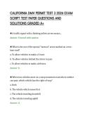 CALIFORNIA DMV PERMIT TEST 3 2026 EXAM SCRIPT TEST PAPER QUESTIONS AND SOLUTIONS GRADED A&period;pdf&NewLine;&NewLine;