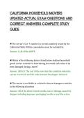 CALIFORNIA HOUSEHOLD MOVERS UPDATED ACTUAL EXAM QUESTIONS AND CORRECT ANSWERS COMPLETE STUDY GUIDE&period;pdf&NewLine;&NewLine;CALIFORNIA HOUSEHOLD MOVERS UPDATED ACTUAL EXAM QUESTIONS AND CORRECT ANSWERS COMPLETE STUDY GUIDE&period;pdf&NewLine;&NewLine;