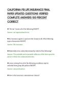 CALIFORNIA PSI LIFE INSURANCE FINAL PAPER UPDATED QUESTIONS VERIFIED COMPLETE ANSWERS 100 PERCENT CORRECT&period;pdf&NewLine;&NewLine;