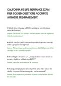 CALIFORNIA PSI LIFE INSURANCE EXAM PREP SOLVED QUESTIONS ACCURATE ANSWERS PREMIUM REVIEW&period;pdf&NewLine;&NewLine;