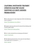 CALIFORNIA WASTEWATER TREATMENT OPERATOR EXAM PREP SOLVED QUESTIONS ACCURATE ANSWERS PREMIUM REVIEW&period;pdf&NewLine;&NewLine;