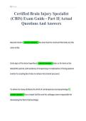 Certified Brain Injury Specialist&NewLine;&lpar;CBIS&rpar; Exam Guide - Part II&vert; Actual&NewLine;Questions And Answers&NewLine;